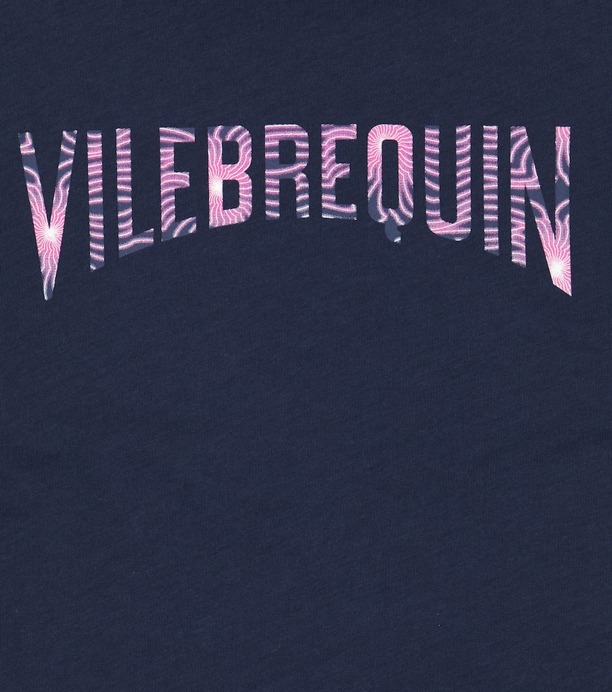 Vilebrequin Thomy Printed Cotton T-shirt In Bleu Marine