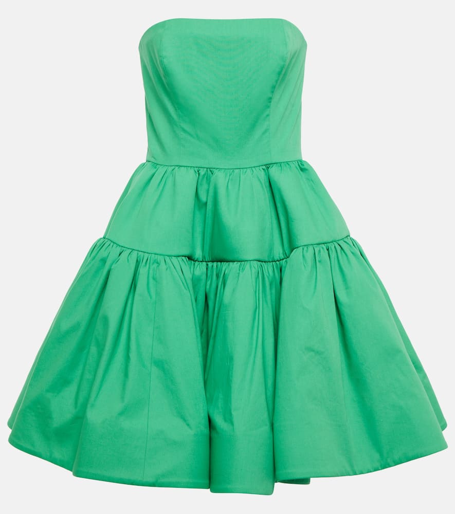 Oscar de la Renta Strapless cotton minidress