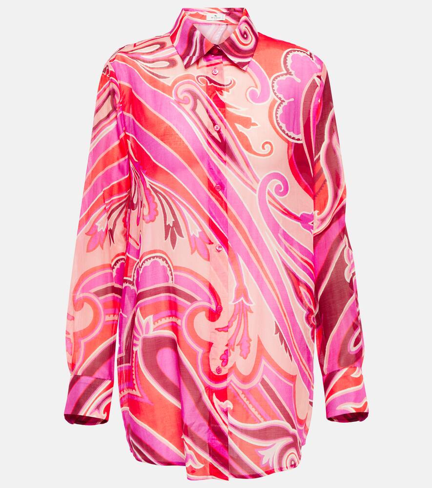 Etro Printed Cotton And Silk Shirt In 1