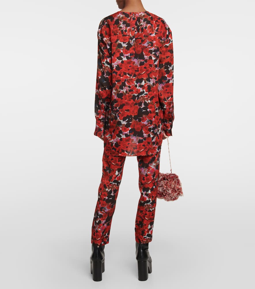 Dries Van Noten Floral Top In Red