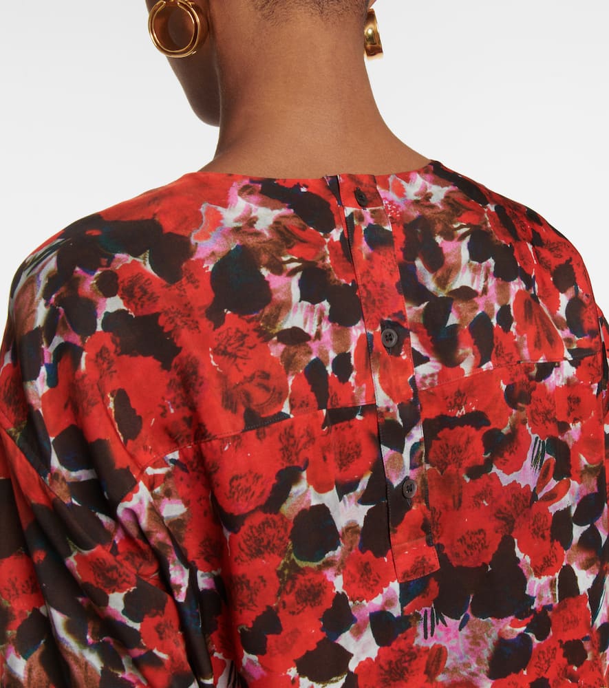 Dries Van Noten Floral Top In Red