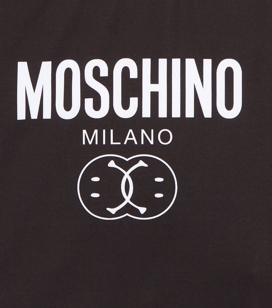Moschino Logo Printed Swimsuit In Black