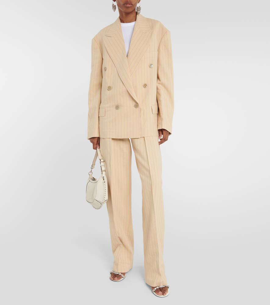 Isabel Marant Pinstriped High-rise Pants In Yellow