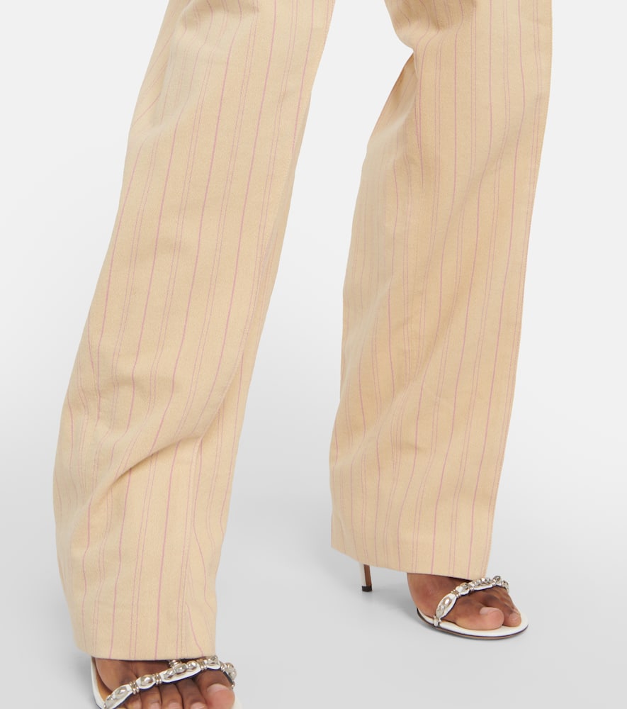 Isabel Marant Pinstriped High-rise Pants In Yellow