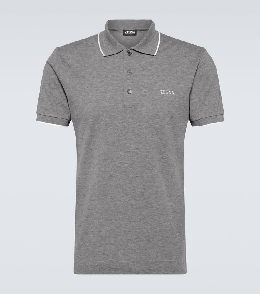 Zegna Logo cotton blend polo shirt