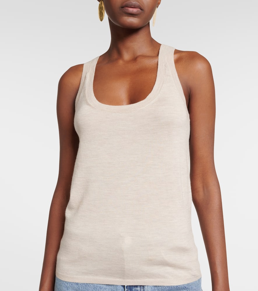 Shop Max Mara Abbono Cashmere Tank Top In Beige