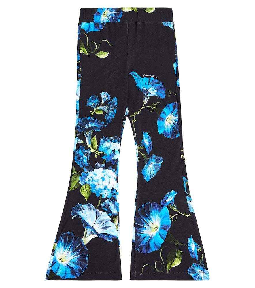 Dolce & Gabbana Kids Floral printed jersey flared pants