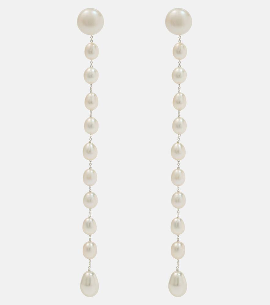 Sophie Buhai Passante Large sterling silver drop earrings with freshwater pearls