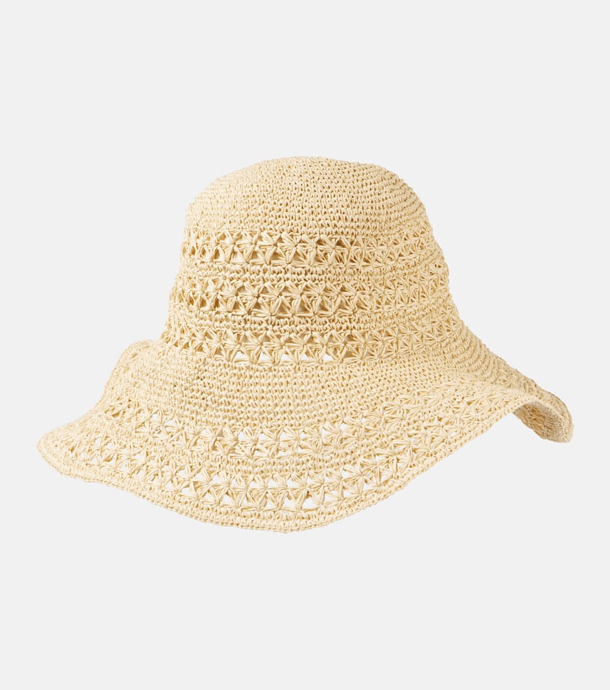 Shop Ruslan Baginskiy Monogram Straw Sunhat In Beige