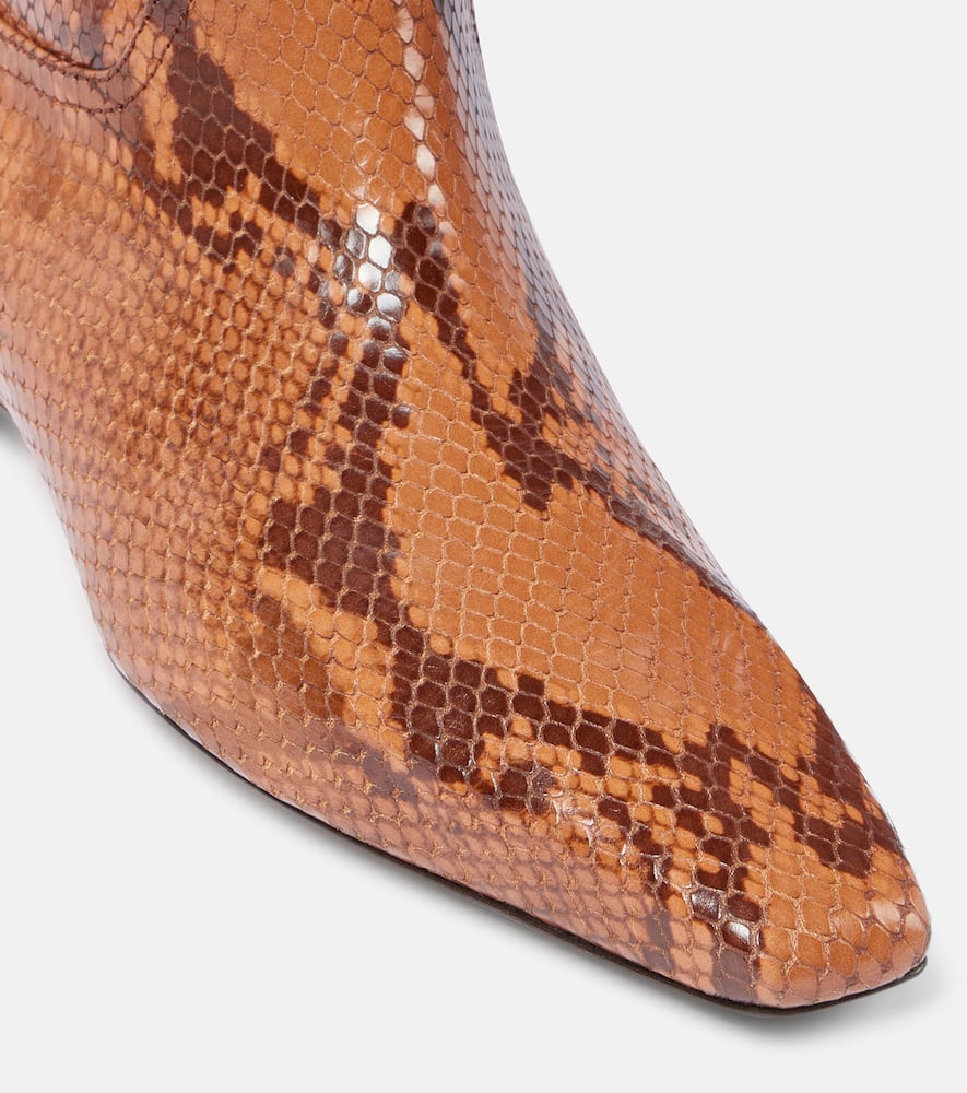 Paris Texas Bettina Snake-effect Leather Knee-high Boots In Brown
