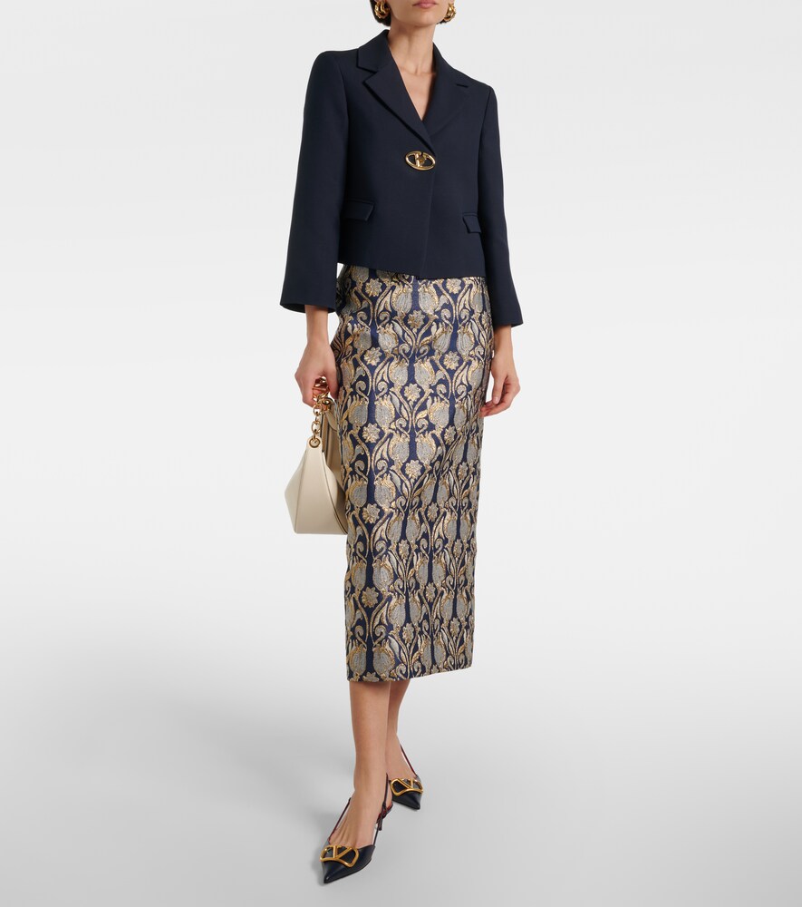 Valentino Mossi brocade midi skirt