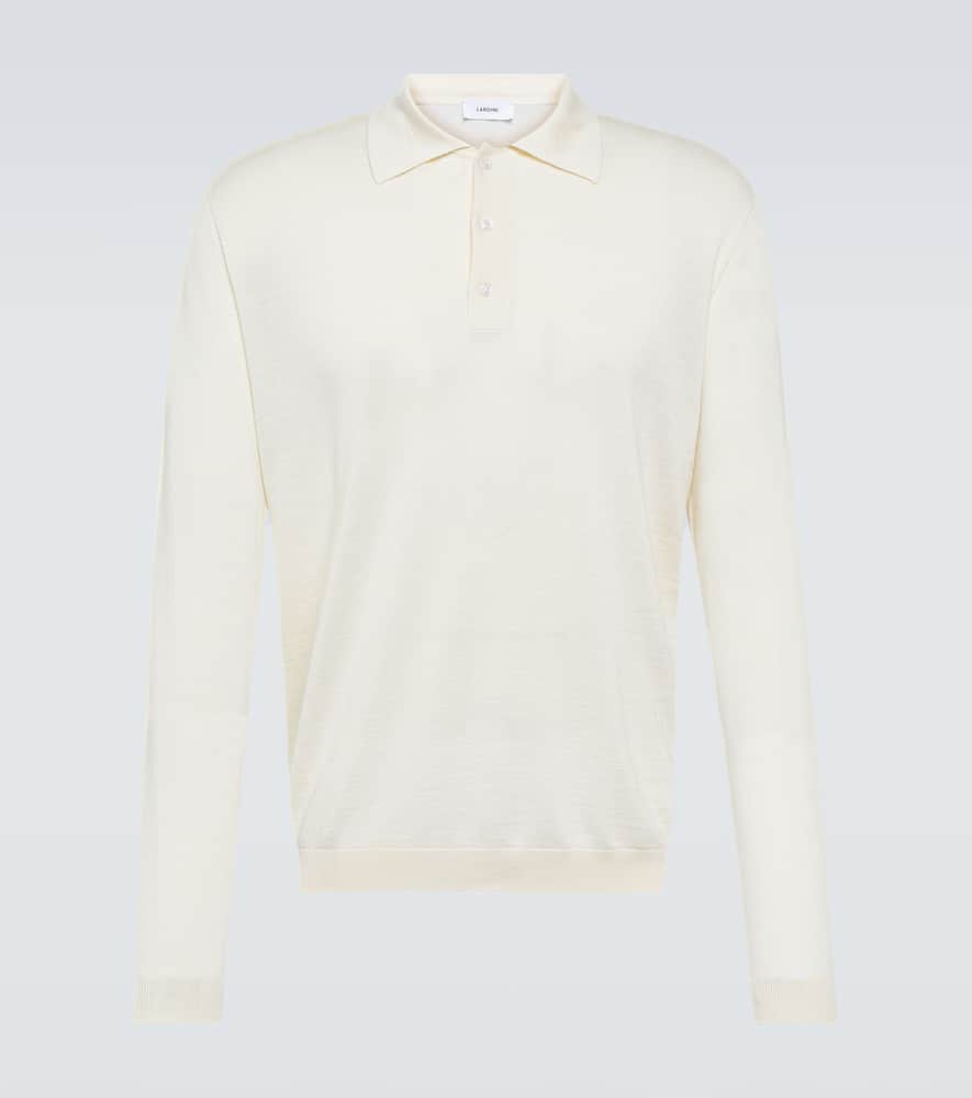 Lardini Wool, silk, and cashmere polo sweater