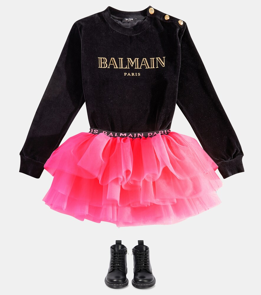  Balmain Kids Balmain Kids Logo Cotton-blend Sweatshirt 