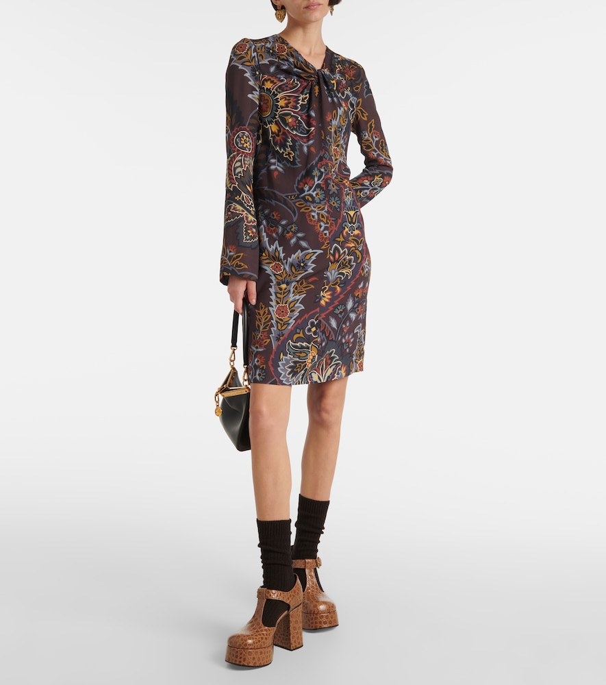 Etro Printed Minidress In Black