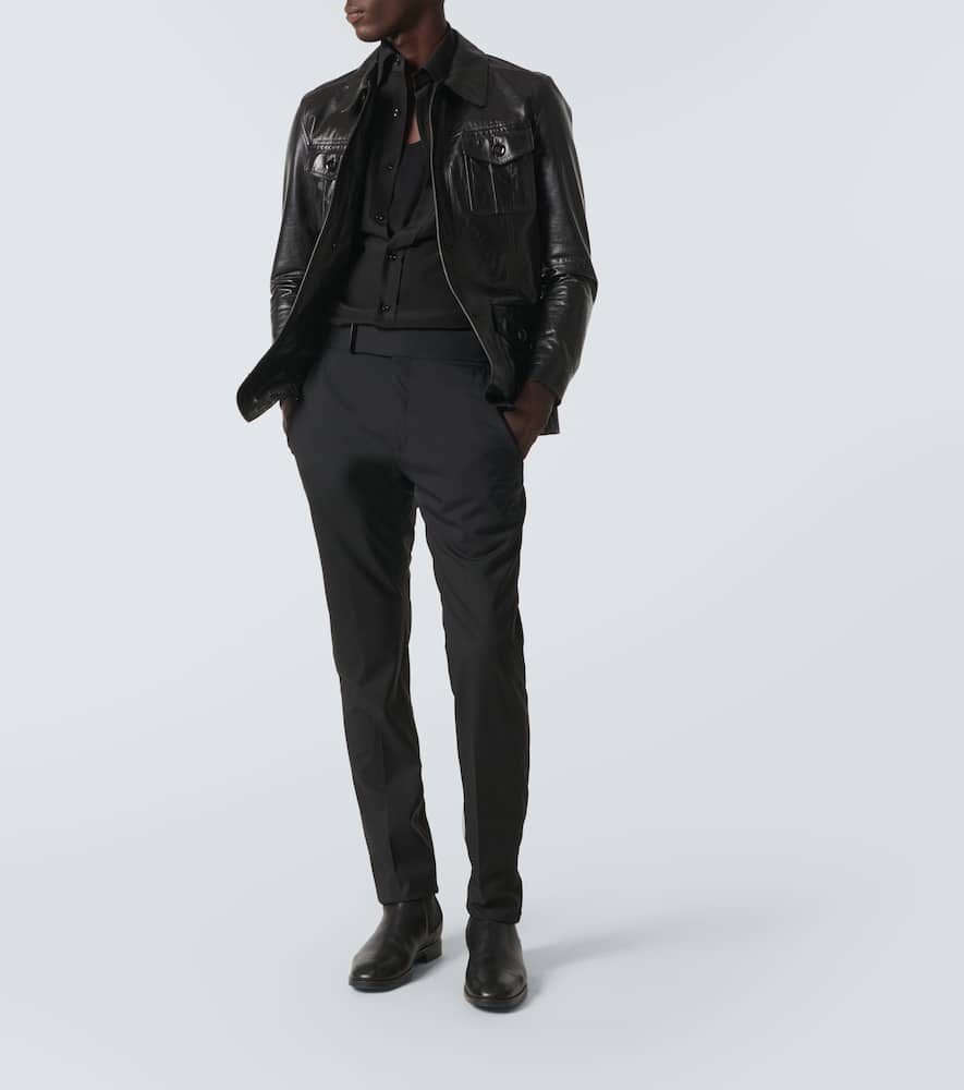 Tom Ford Silk Twill Shirt In Black