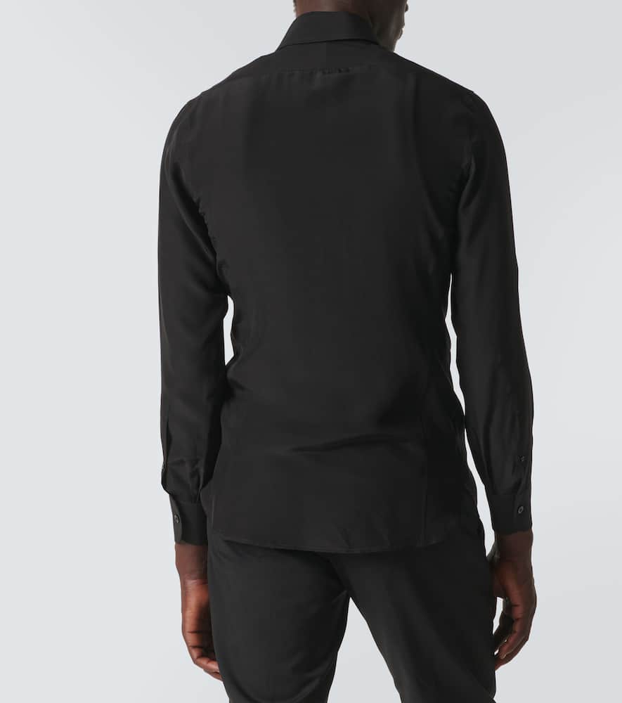 Tom Ford Silk Twill Shirt In Black
