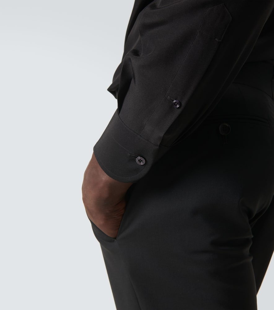 Tom Ford Silk Twill Shirt In Black