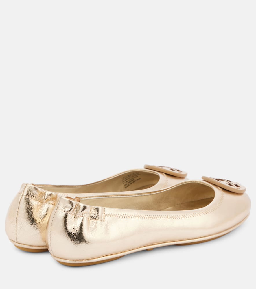 Tory Burch Georgia Metallic Medallion Ballerina Flats In Gold