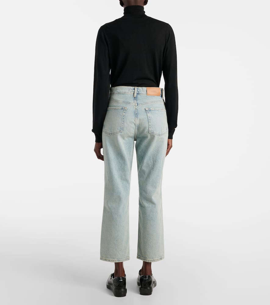 7 For All Mankind High-rise Straight Jeans In Blue