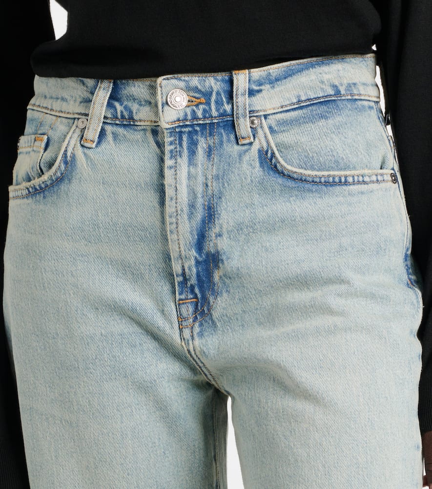 7 For All Mankind High-rise Straight Jeans In Blue