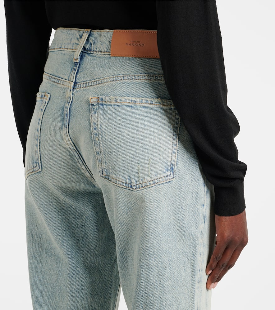 7 For All Mankind High-rise Straight Jeans In Blue