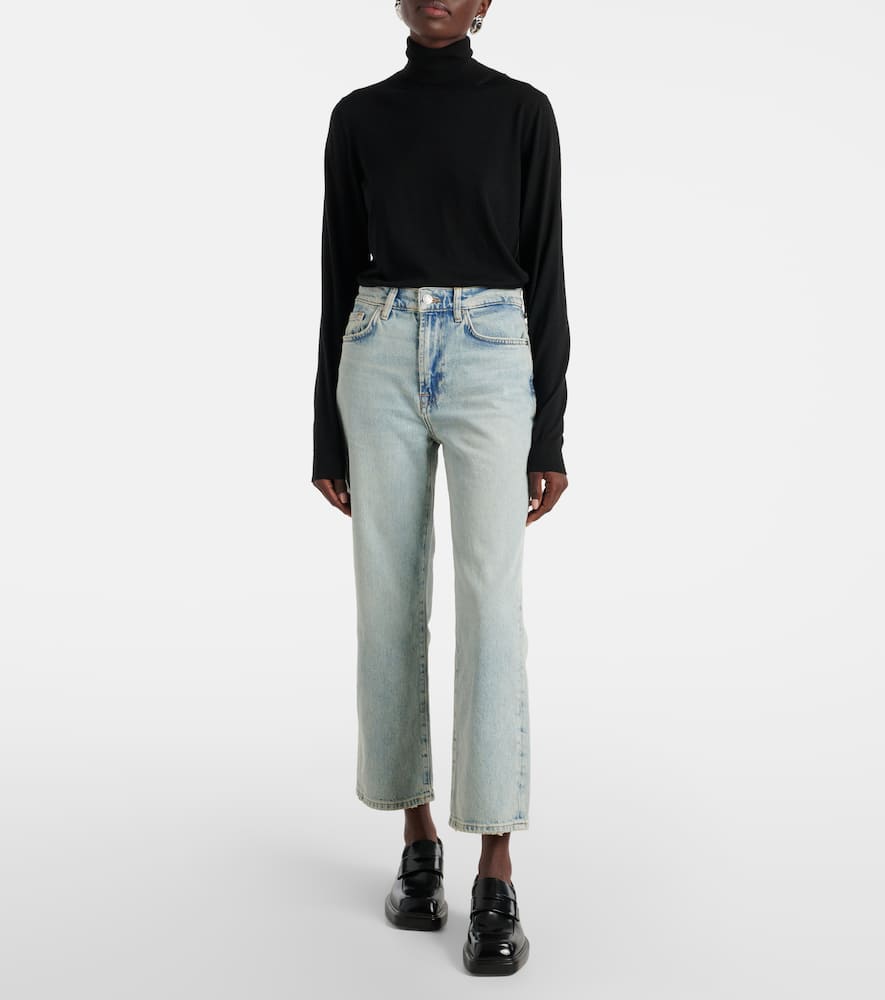 7 For All Mankind High-rise Straight Jeans In Blue