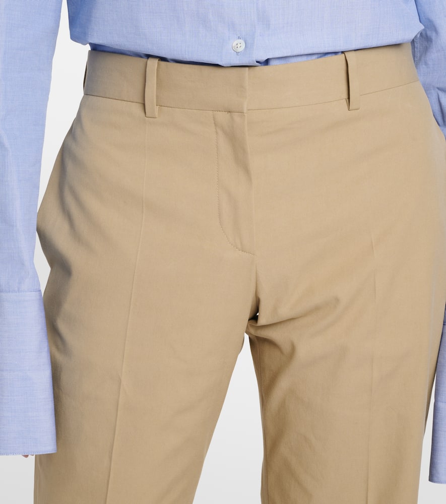 The Row Selvie Straight Leg Cotton Twill Pants In Beige