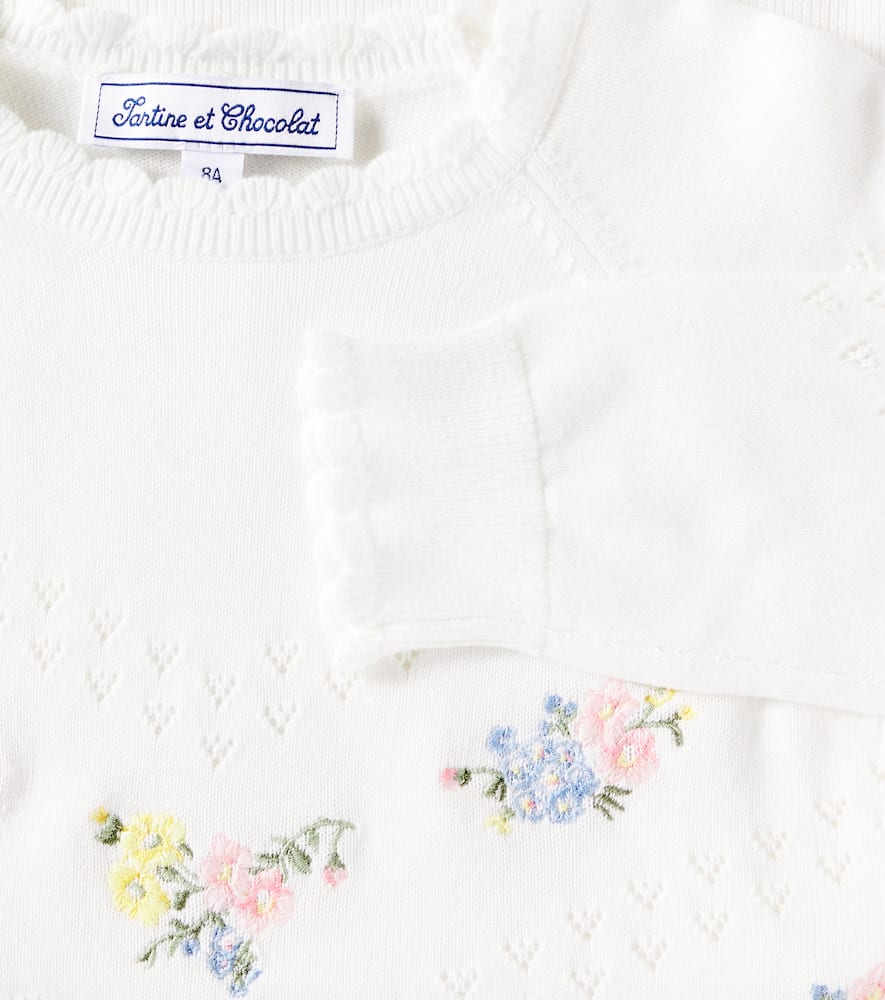 Tartine Et Chocolat Bestickter Pullover Aus Baumwolle In Weiss