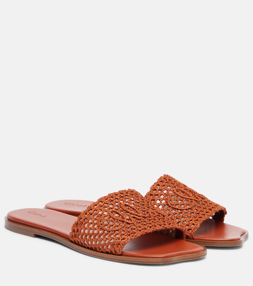 Chloé Chloé Soleil embroidered slides