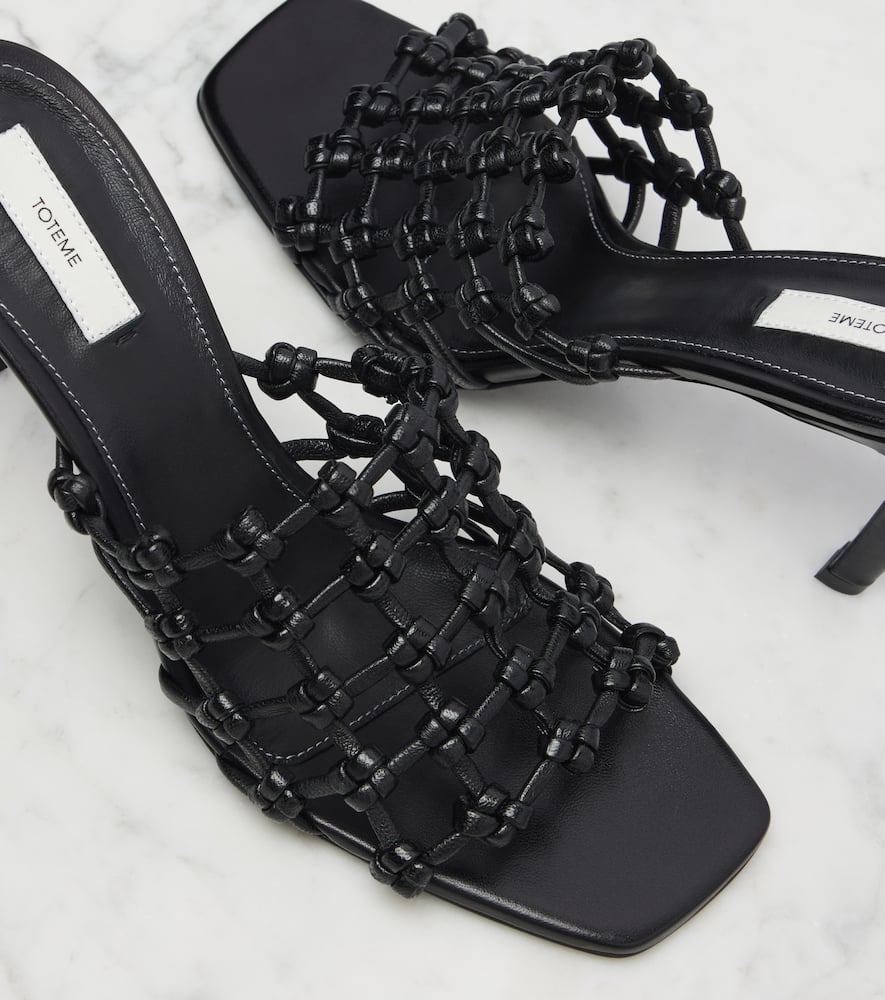 Totême 85mm Knotted-leather Sandals In Black