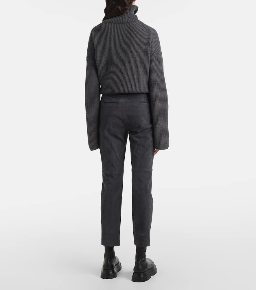 Joseph Coleman Suede Slim Pants In Black