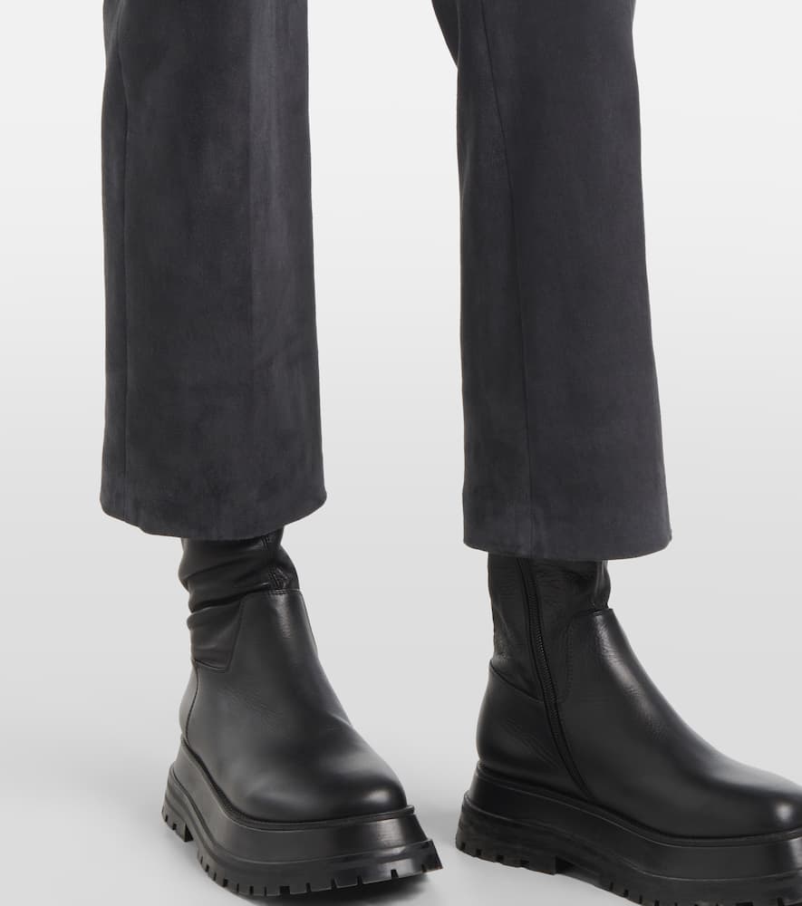 Joseph Coleman Suede Slim Pants In Black