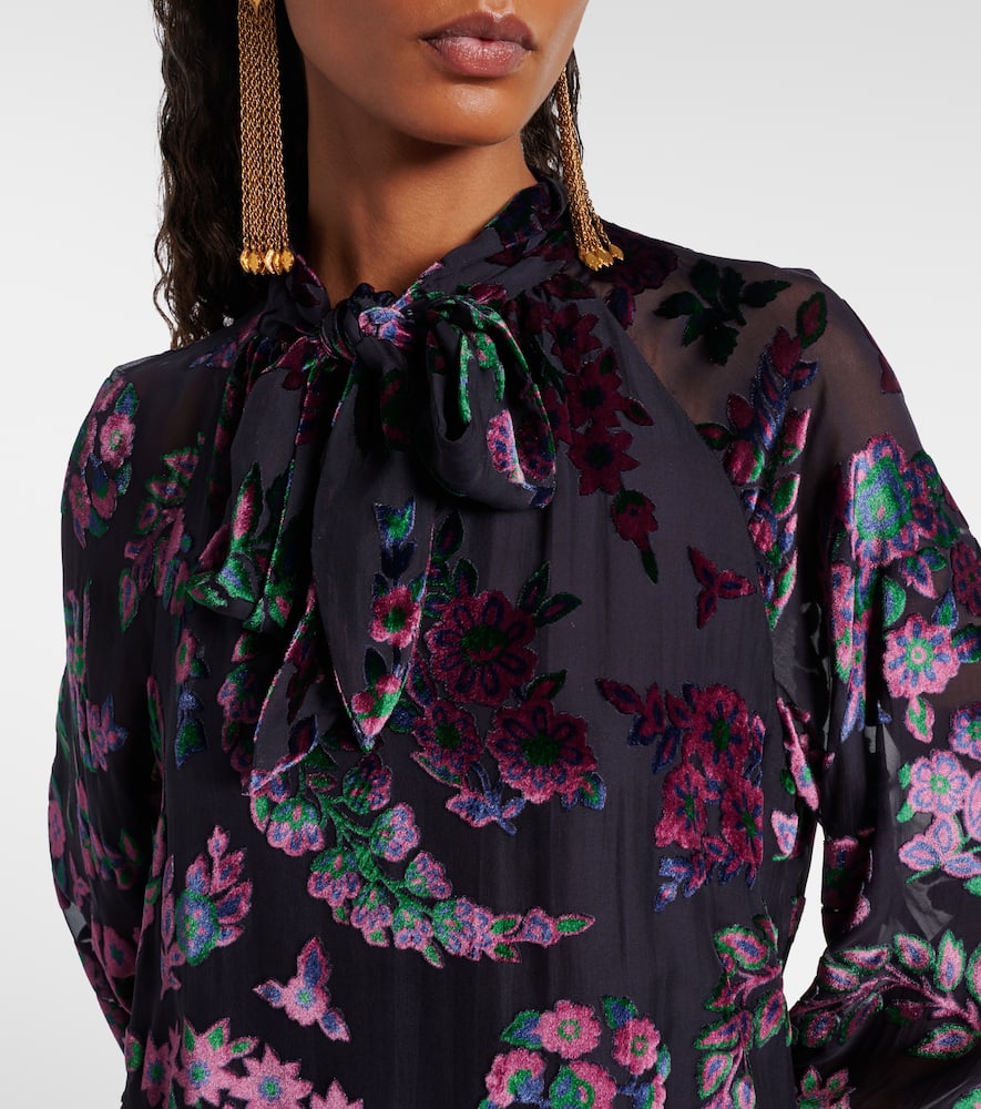 Etro Printed Tie-neck Blouse In Multi