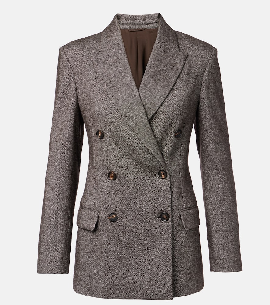 Wool and linen-blend blazer