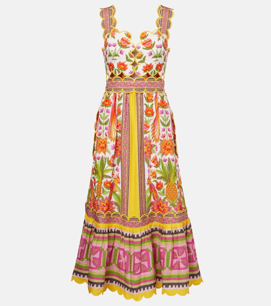 Farm Rio Floral linen-blend maxi dress