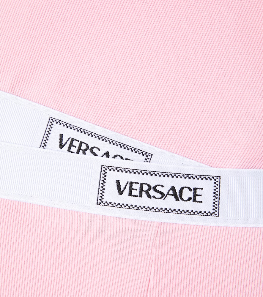Versace Cotton-blend Jersey Crop Top And Leggings Set