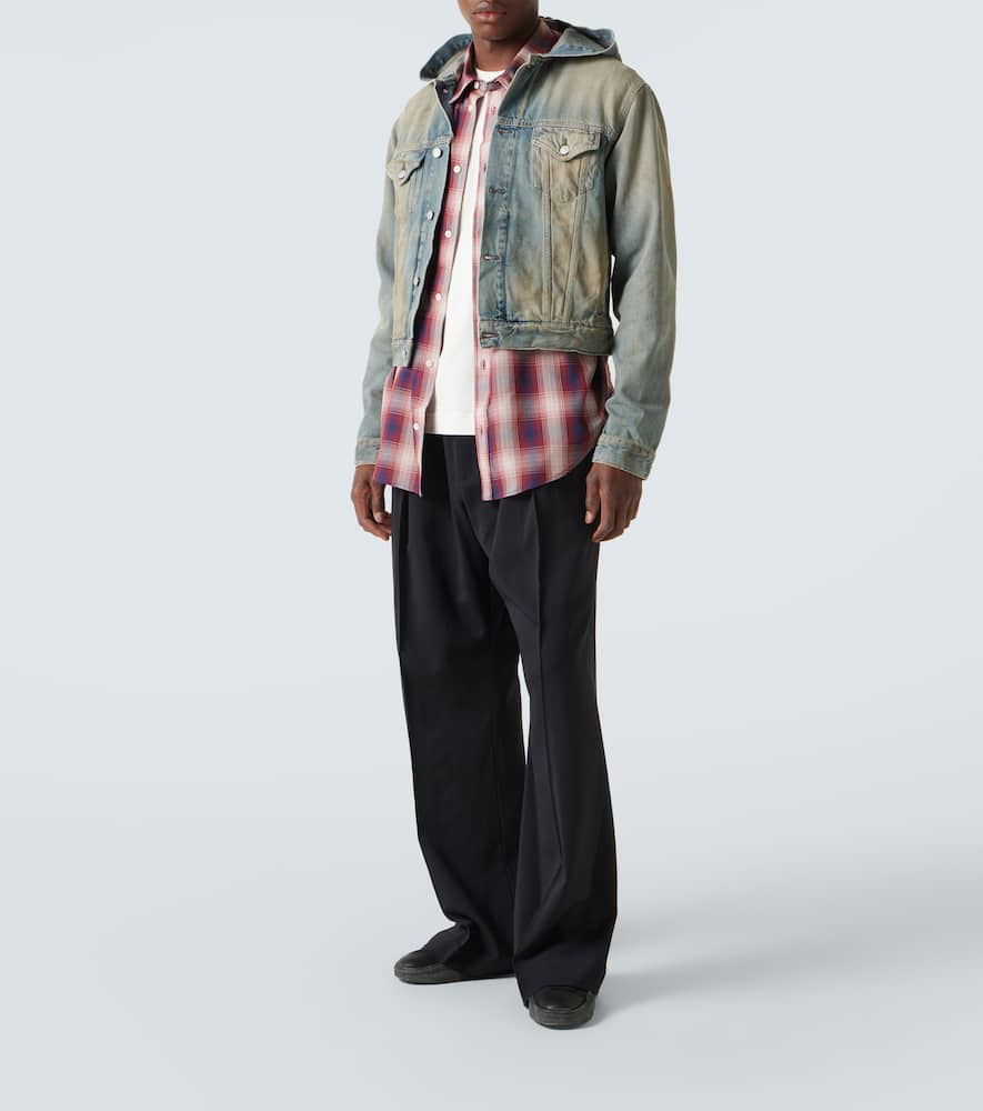 Acne Studios Men Denim Hooded Jacket In Blue