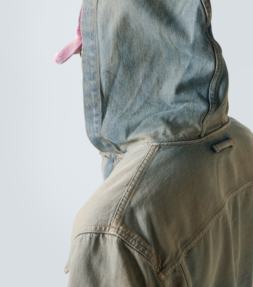 Acne Studios Men Denim Hooded Jacket In Blue