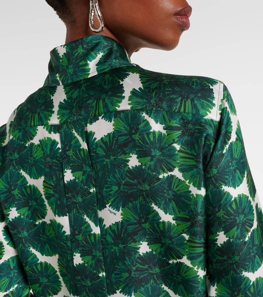 Max Mara Rodesia Printed Silk Twill Shirt In Green