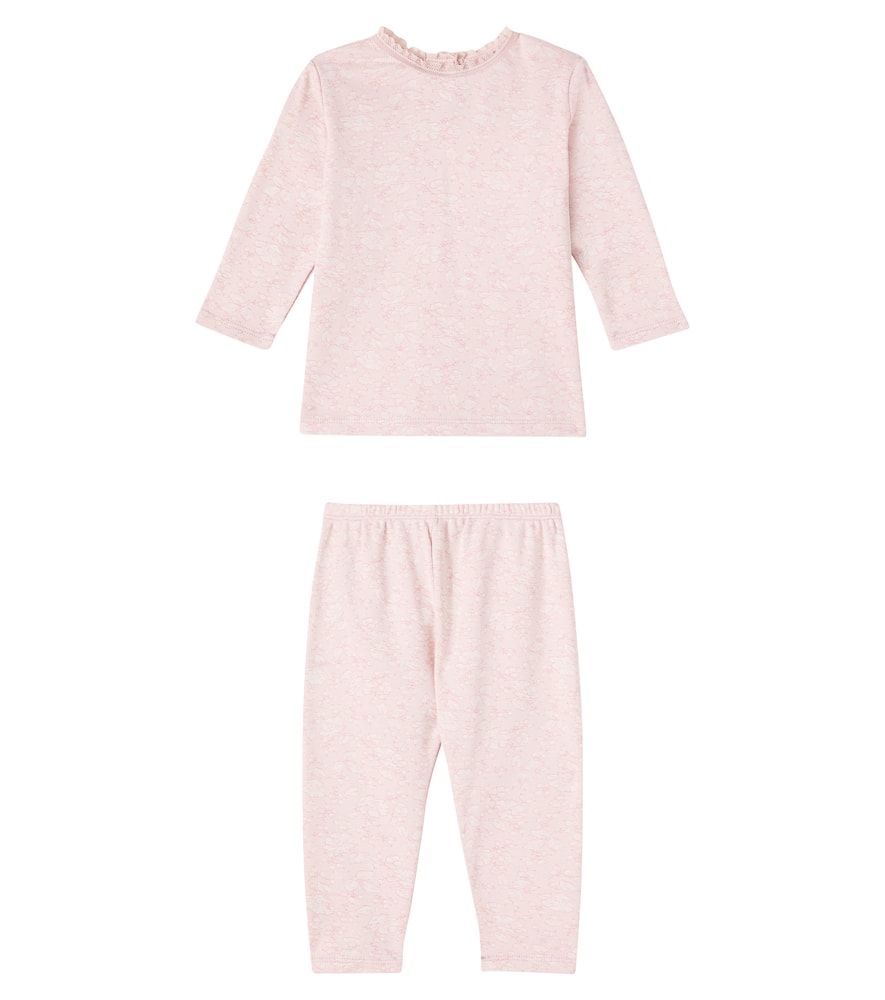 Bonpoint Baby Genna Set Of Cotton T-shirt And Pants In Pink