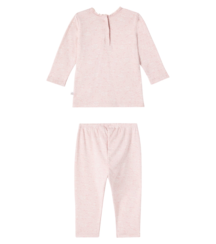 Bonpoint Baby Genna Set Of Cotton T-shirt And Pants In Pink