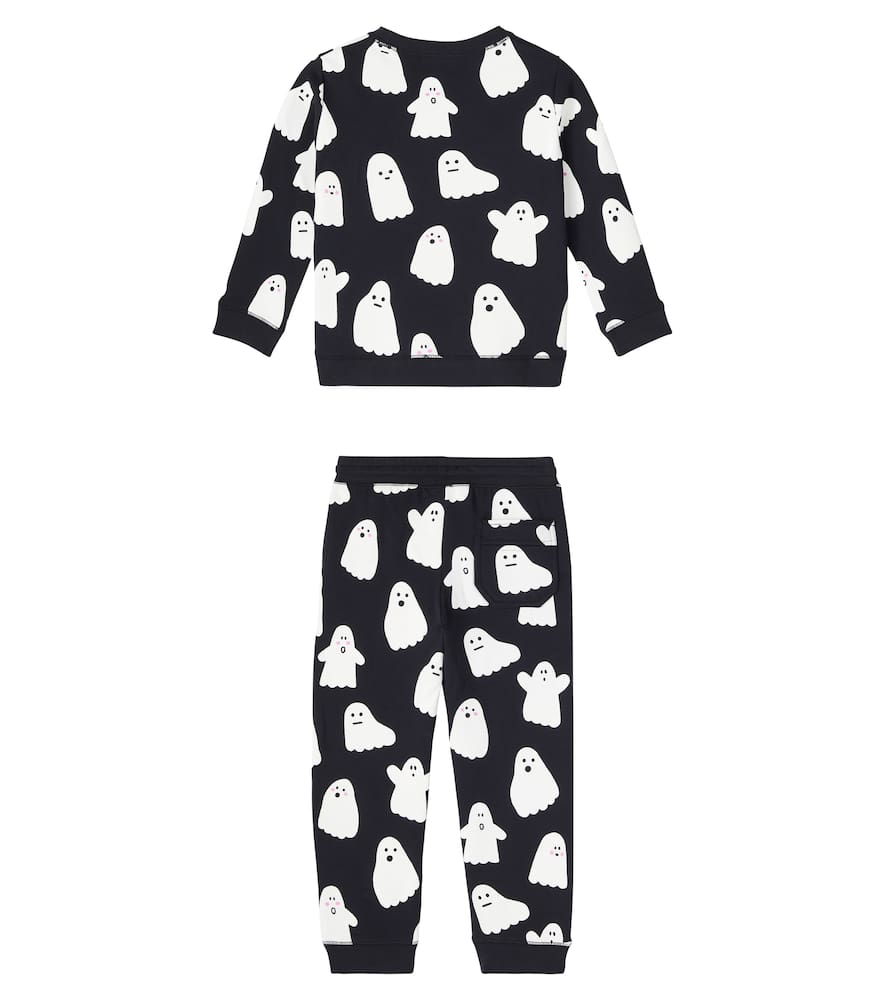 Stella Mccartney Printed Cotton Sweatshirt And Sweatpants Set In Black