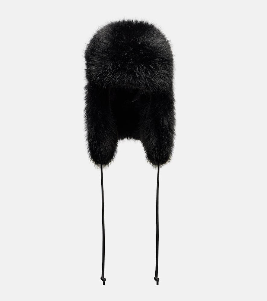 Perfect Moment Faux Fur Hat In Black