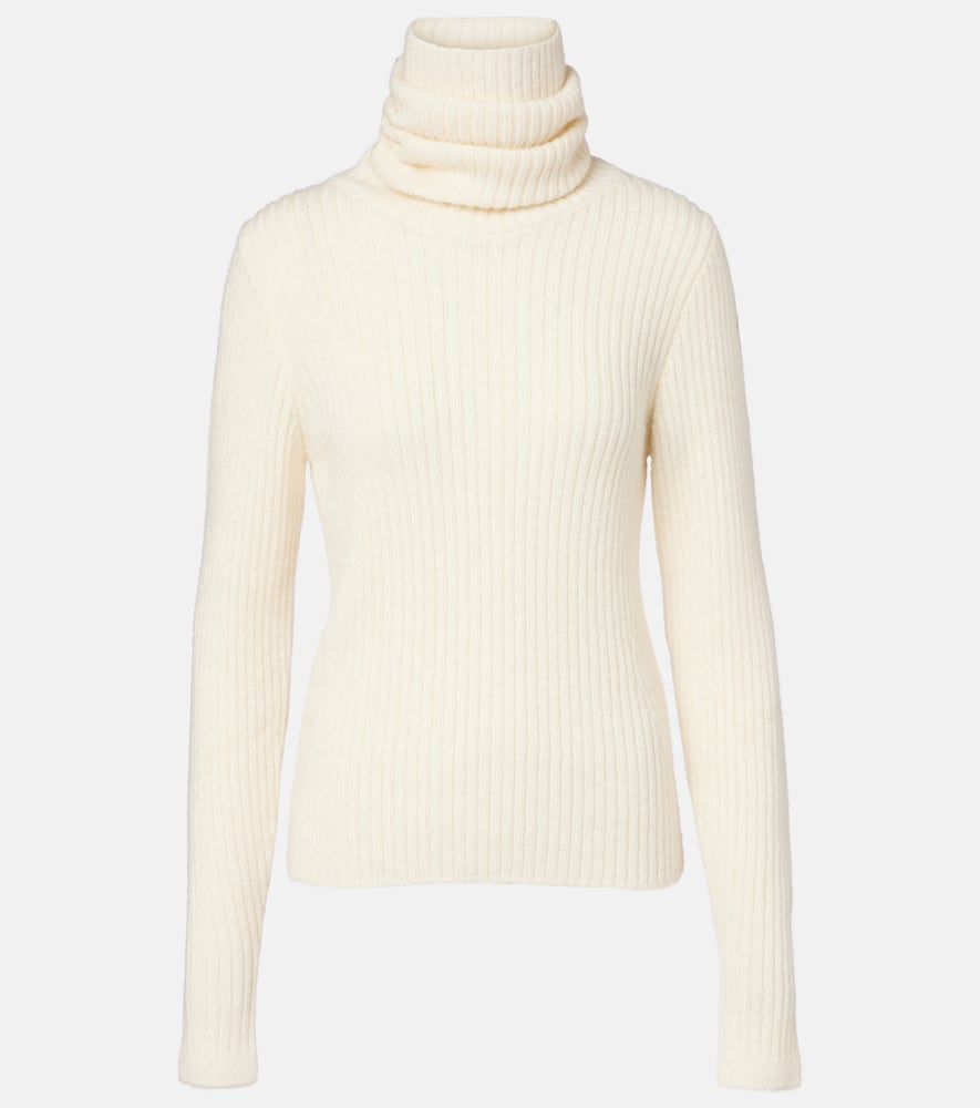 Moncler Ribbed-knit Wool And Mohair-blend Turtleneck Sweater In White