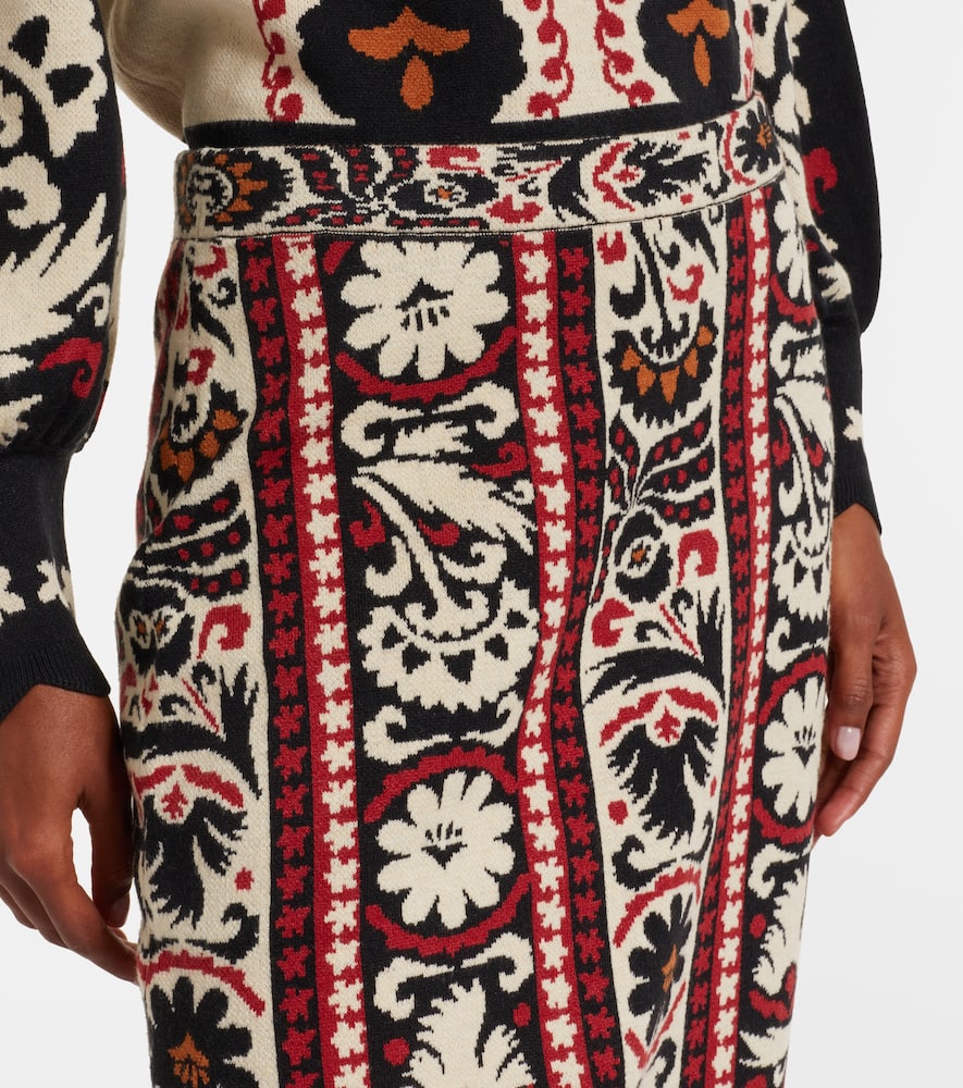 Farm Rio Tapestry Stripes Jacquard Midi Skirt In Multi