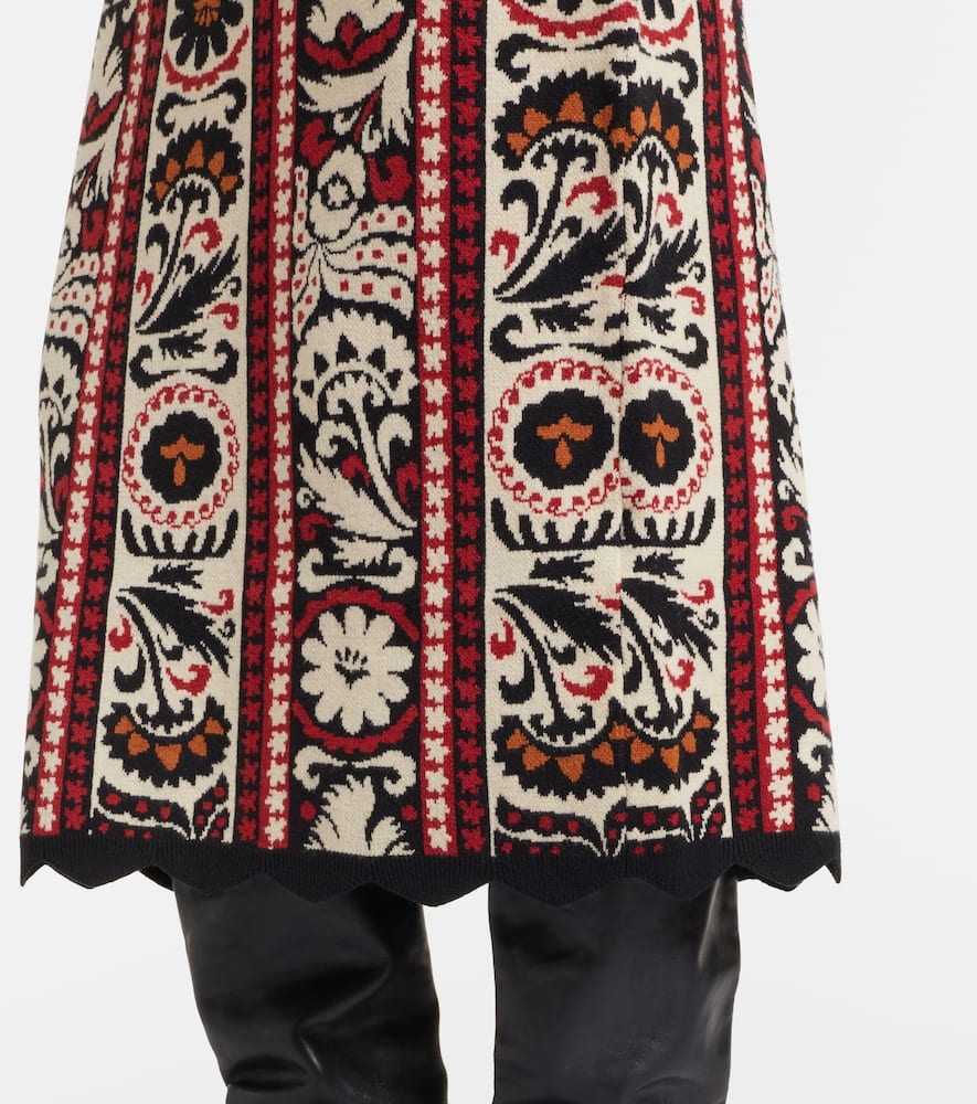 Farm Rio Tapestry Stripes Jacquard Midi Skirt In Multi