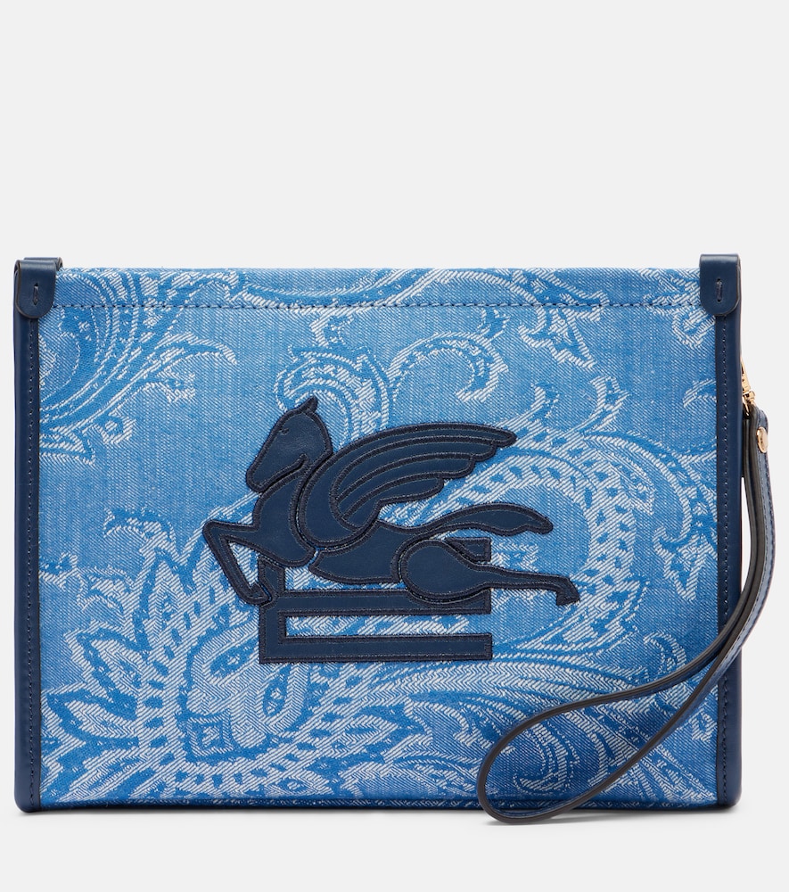 Etro Pochette Eyes Mini brod en jacquard de jean 440 €
