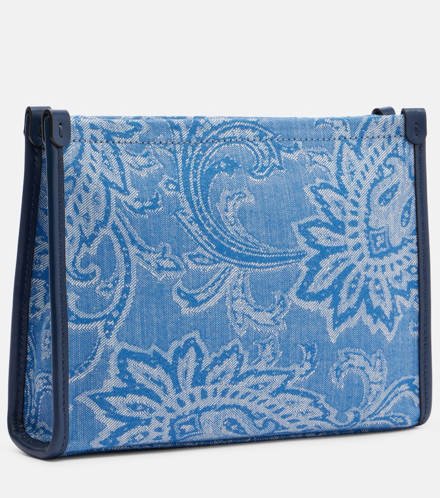  Etro Etro Eyes Mini Embroidered Denim Jacquard Pouch 