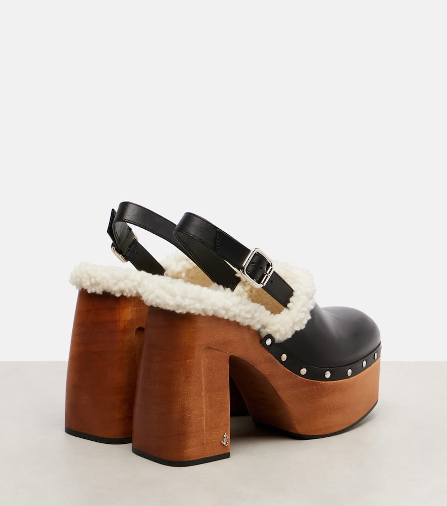 Jimmy Choo Alida 135 Leather Platform Clogs In Black