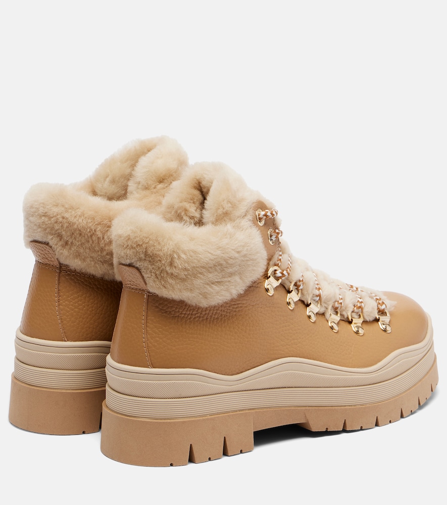 Arosa Leather And Shearling Ankle Boots